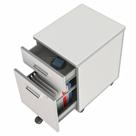 White/Silver Filing Cabinets A19797