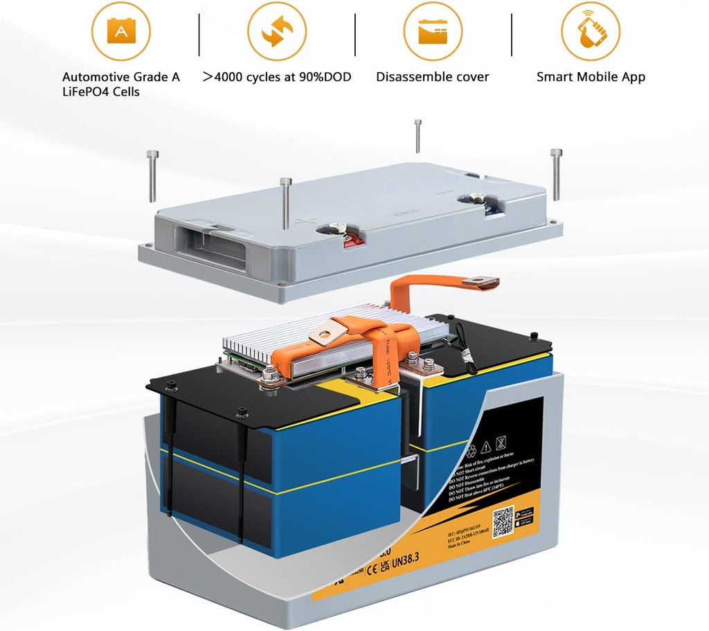 12V 10Ah LiFePO4 Battery with F2 Terminals P65302