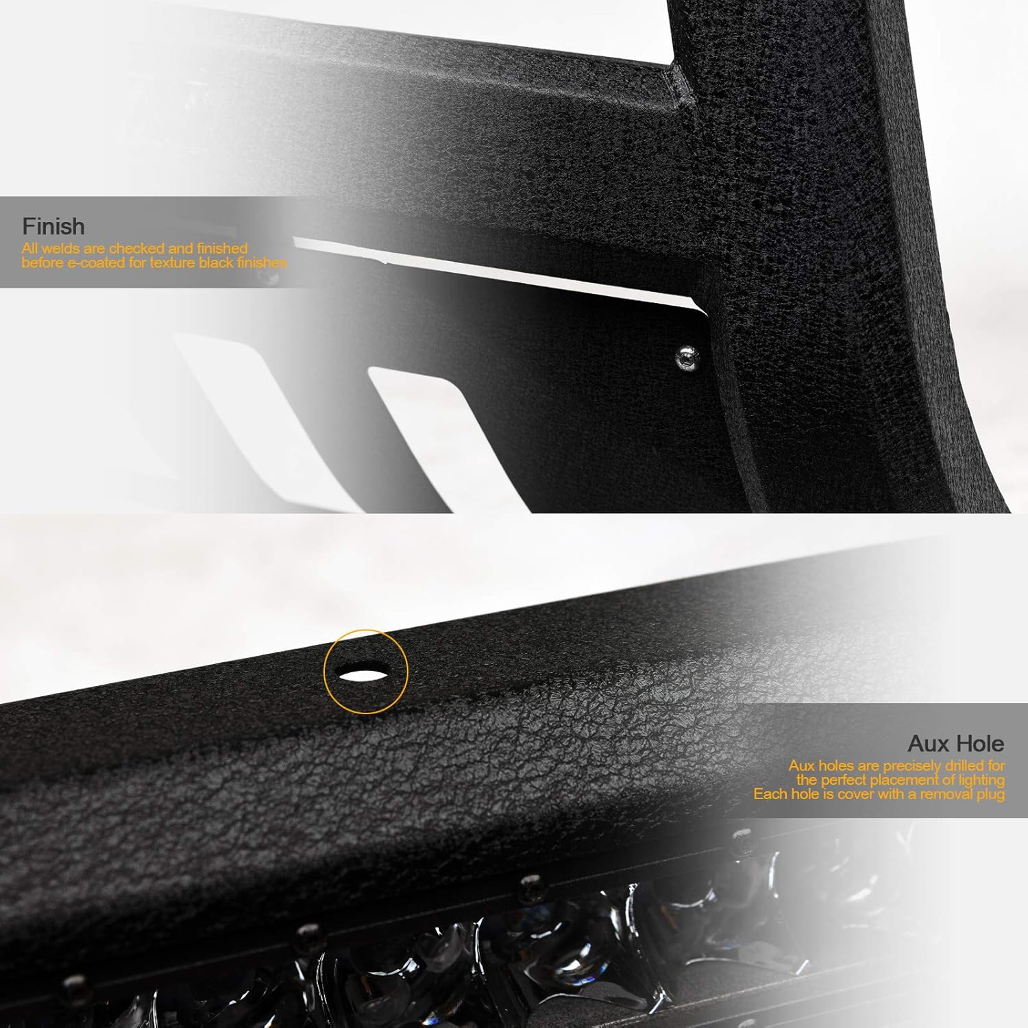 Textured Black Aluminum LED Bull Bar B8761