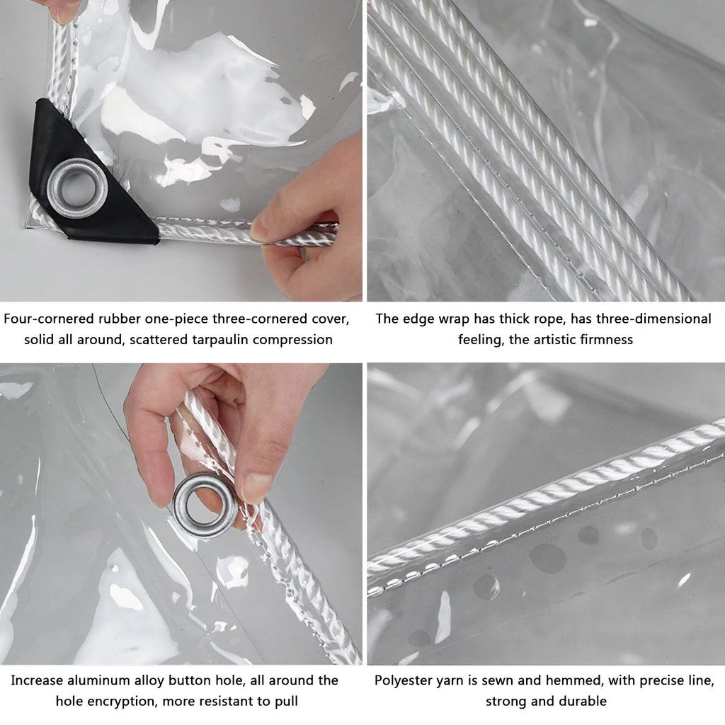 Clear Tarps Heavy Duty PVC Vinyl 13.8 Mil Tarpaulin with Metal Grommets Z58067