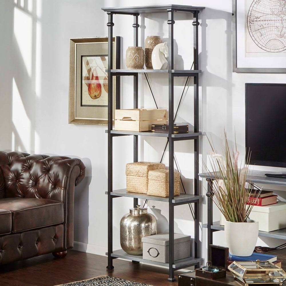 Grey Rustic Bookcase S62413