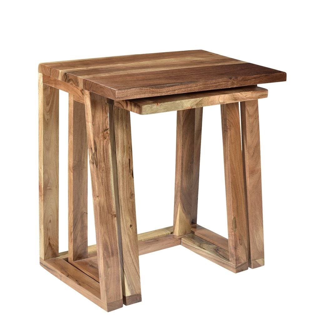 Set of 2 Brown Rectangular Side Tables M8948