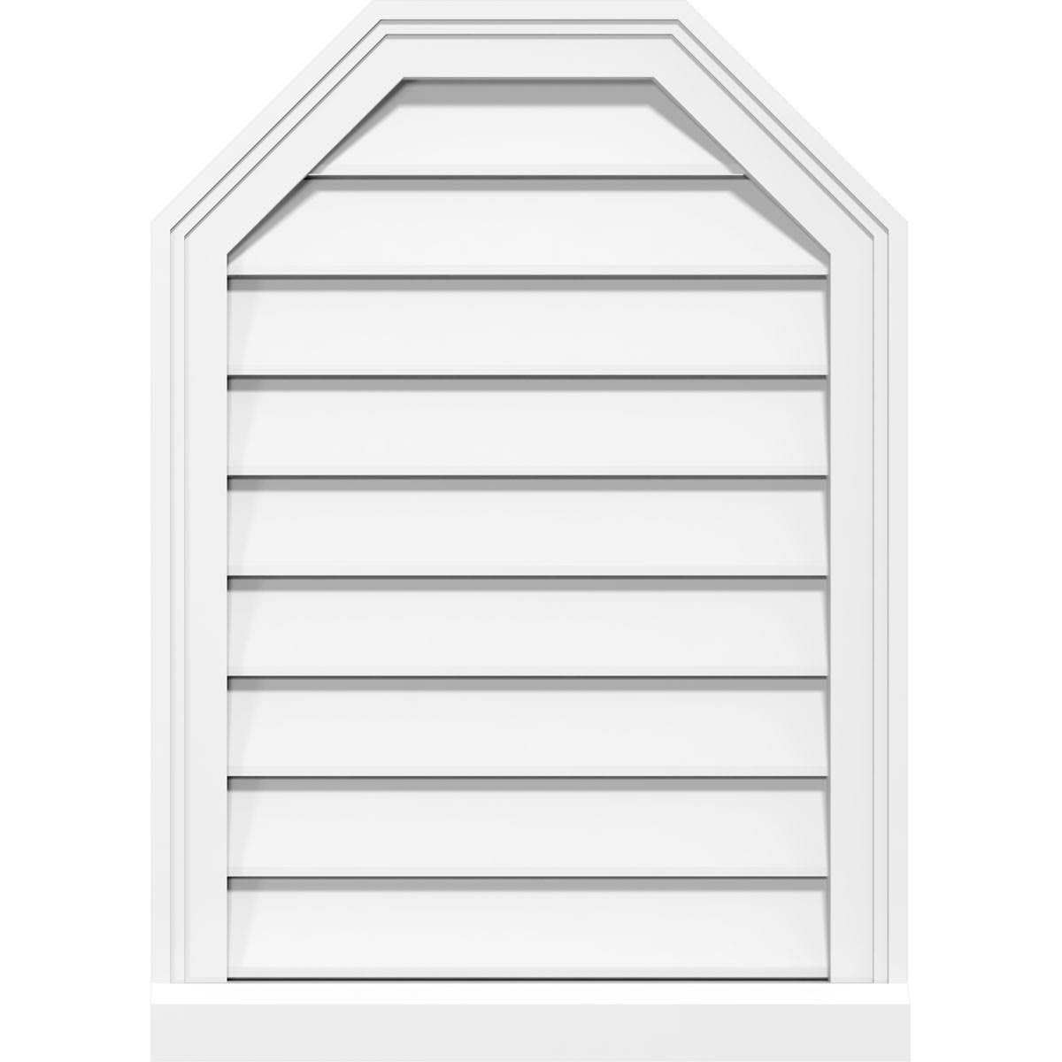 30x22W x 34x22H Octagonal Top Surface Mount PVC Gable Vent with Brickmoul A466613