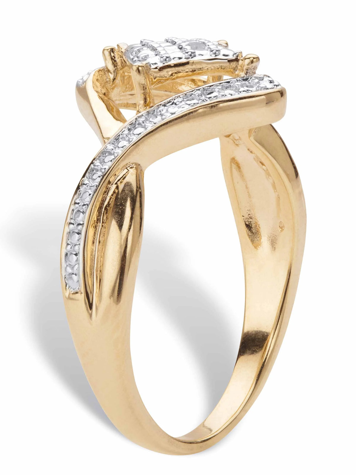 Gold-Plated Diamond Accent Cluster Ring M318252