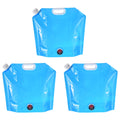 10L Collapsible Water Container Bag with Spigot, 3 Pack Blue O696844