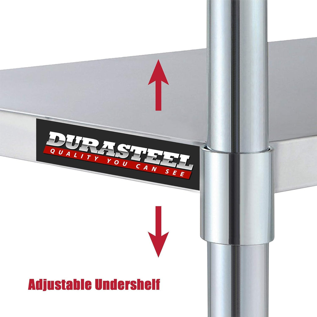 Stainless Steel 30 x 18 Inch Metal Table Cart with Caster Wheel V554