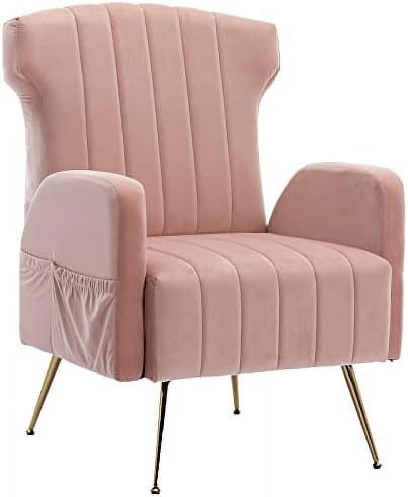 Emerald Velvet Wing Back Accent Chair with Metal Legs L920634
