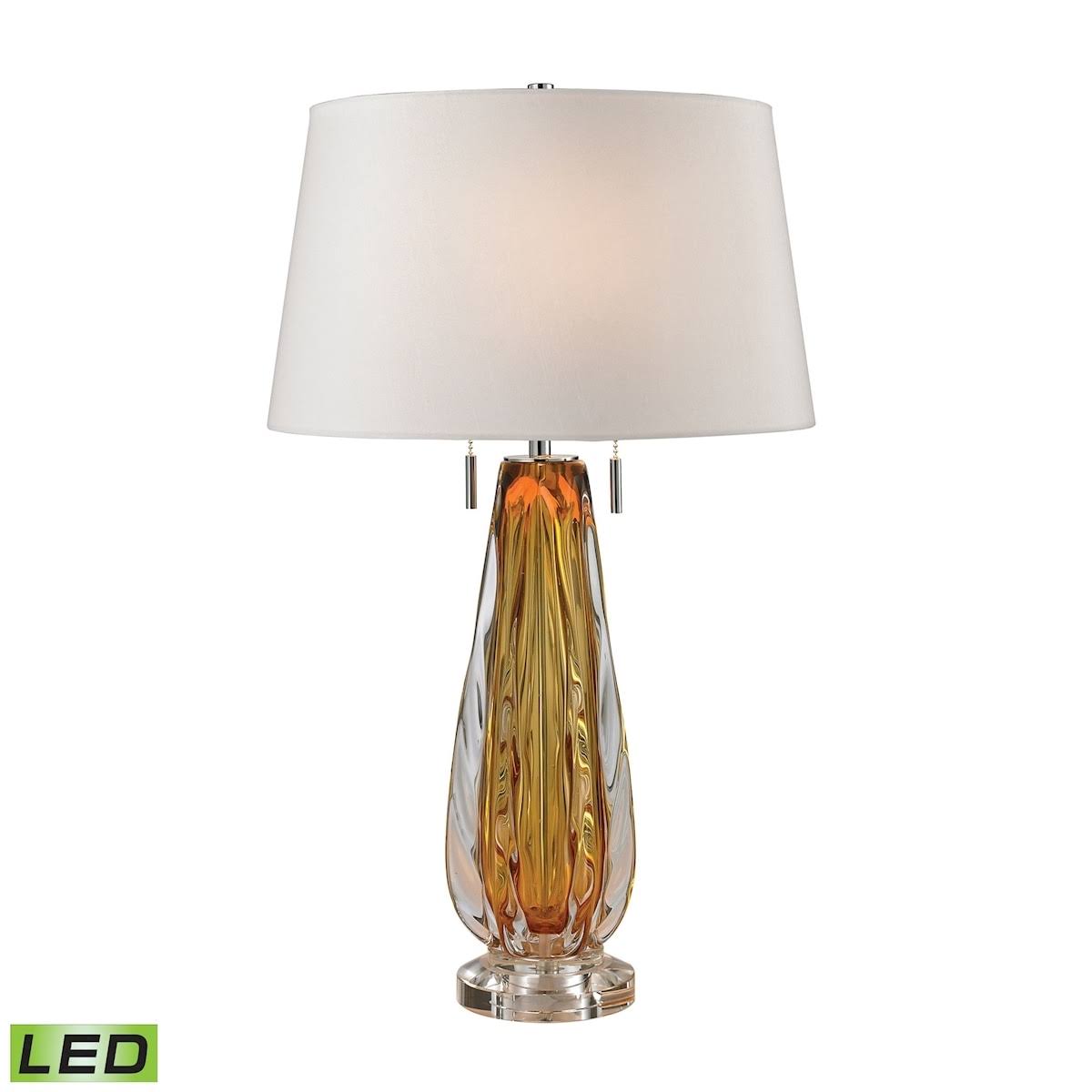 Blue Blown Glass Table Lamp with LED Bulb H207831