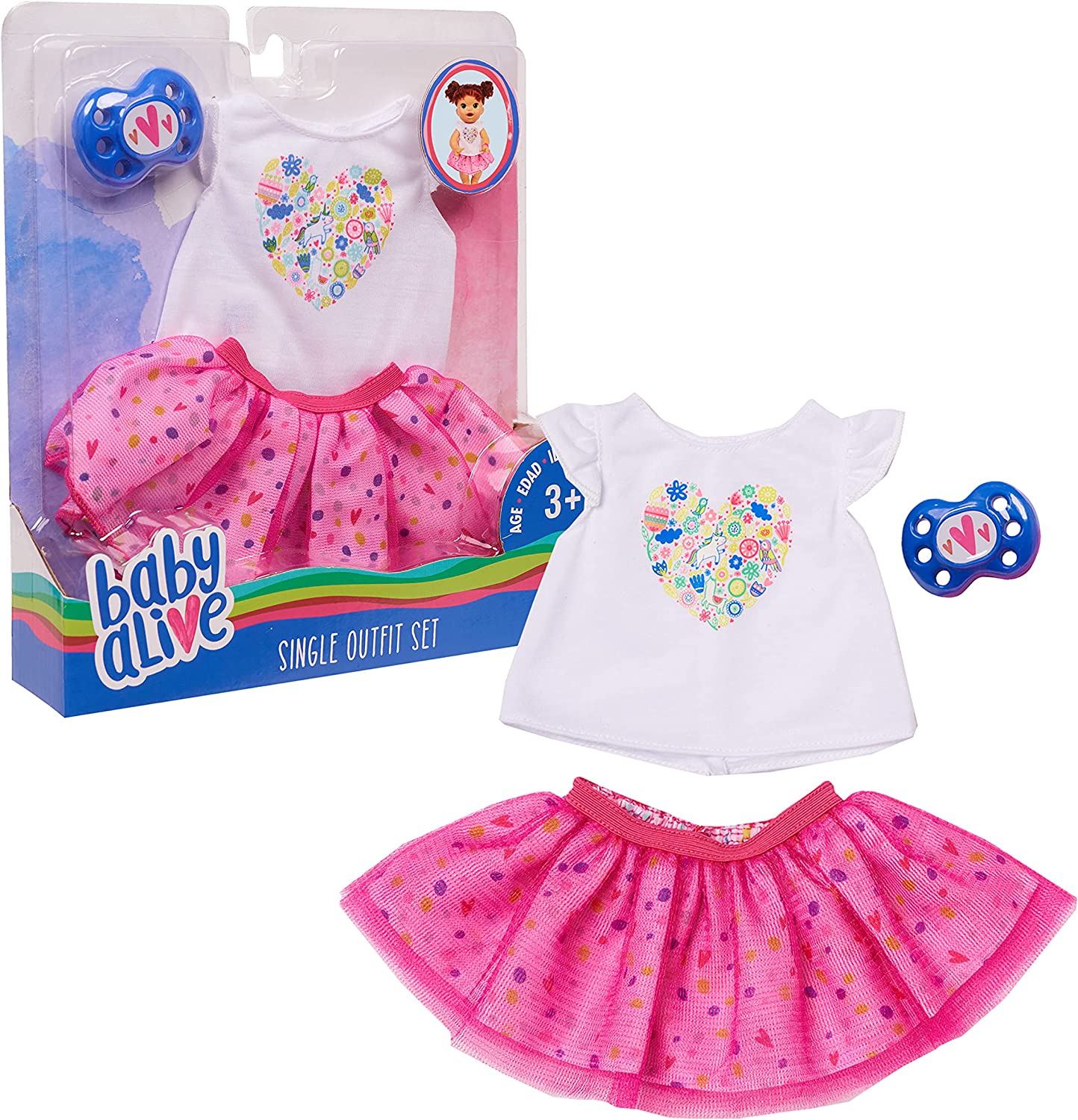 White Tee Pink Tutu Outfit Set Y918