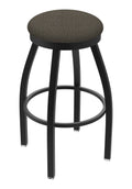 Black Wrinkle Swivel Stool with Willow Seat O299329