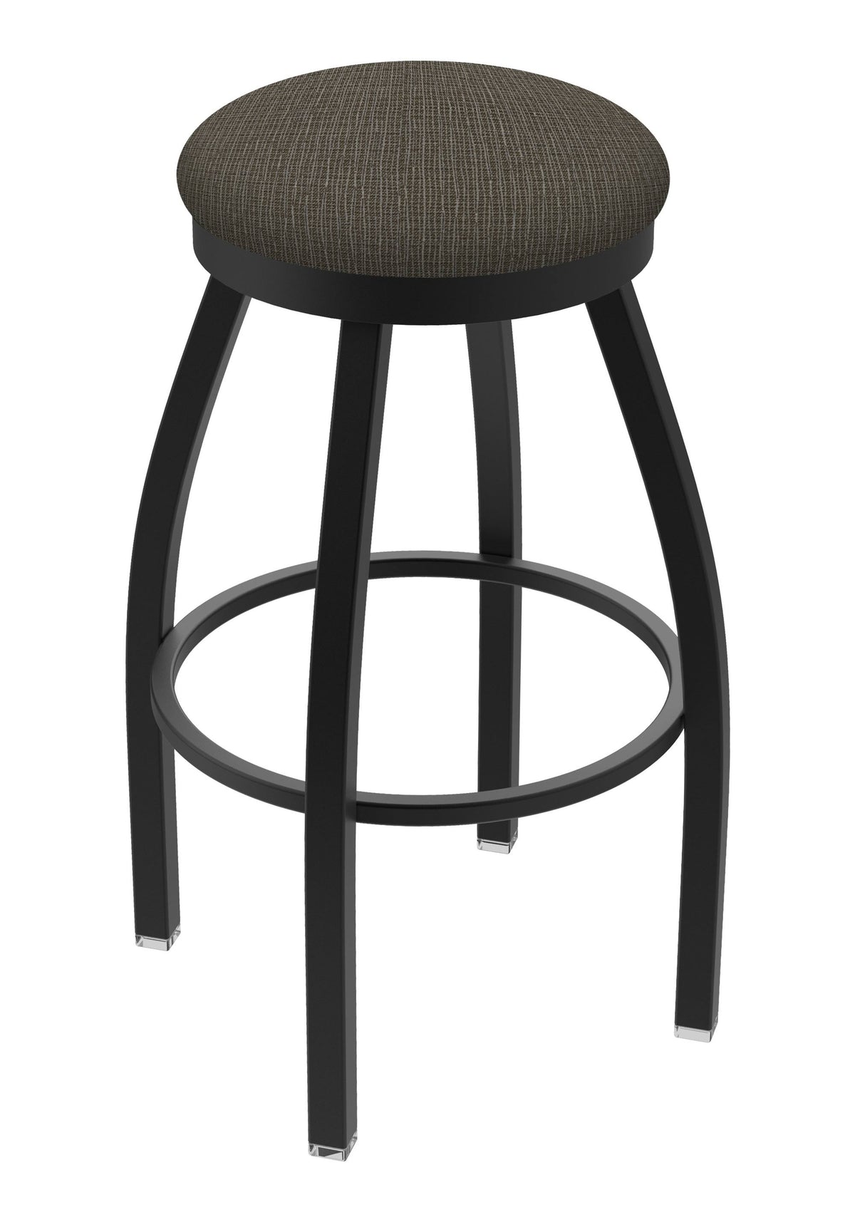 Black Wrinkle Swivel Stool with Willow Seat O299329