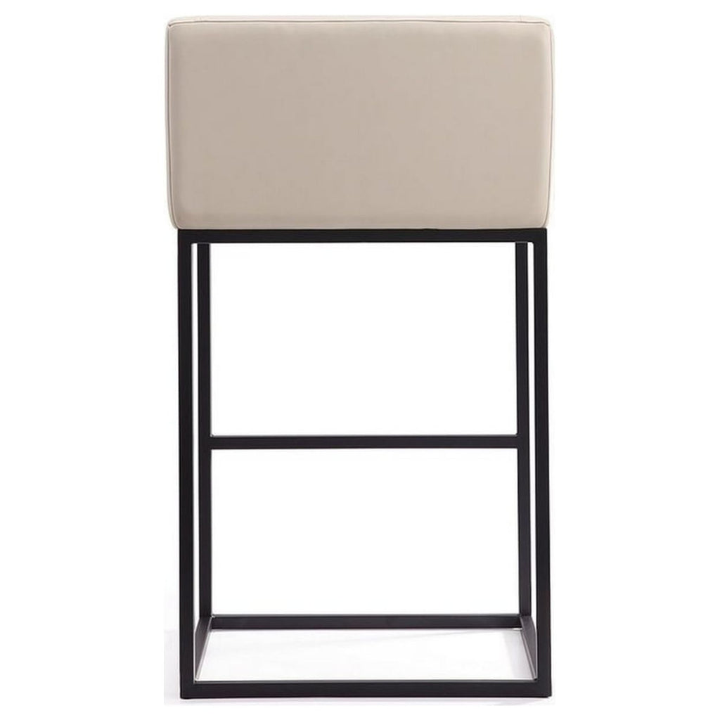 Cream and Black Metal Barstool Set of 2 A3458