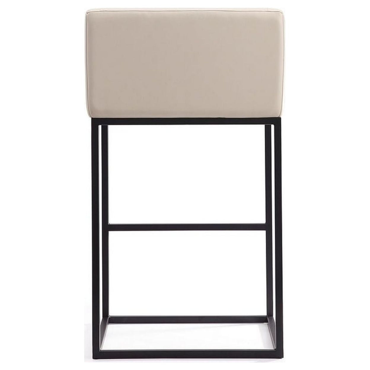Cream and Black Metal Barstool Set of 2 A3458