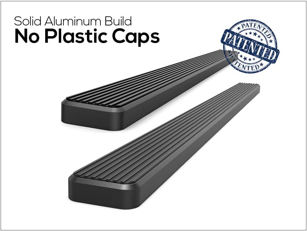 Black Running Boards for Chevy Silverado GMC Sierra Crew Cab W336581