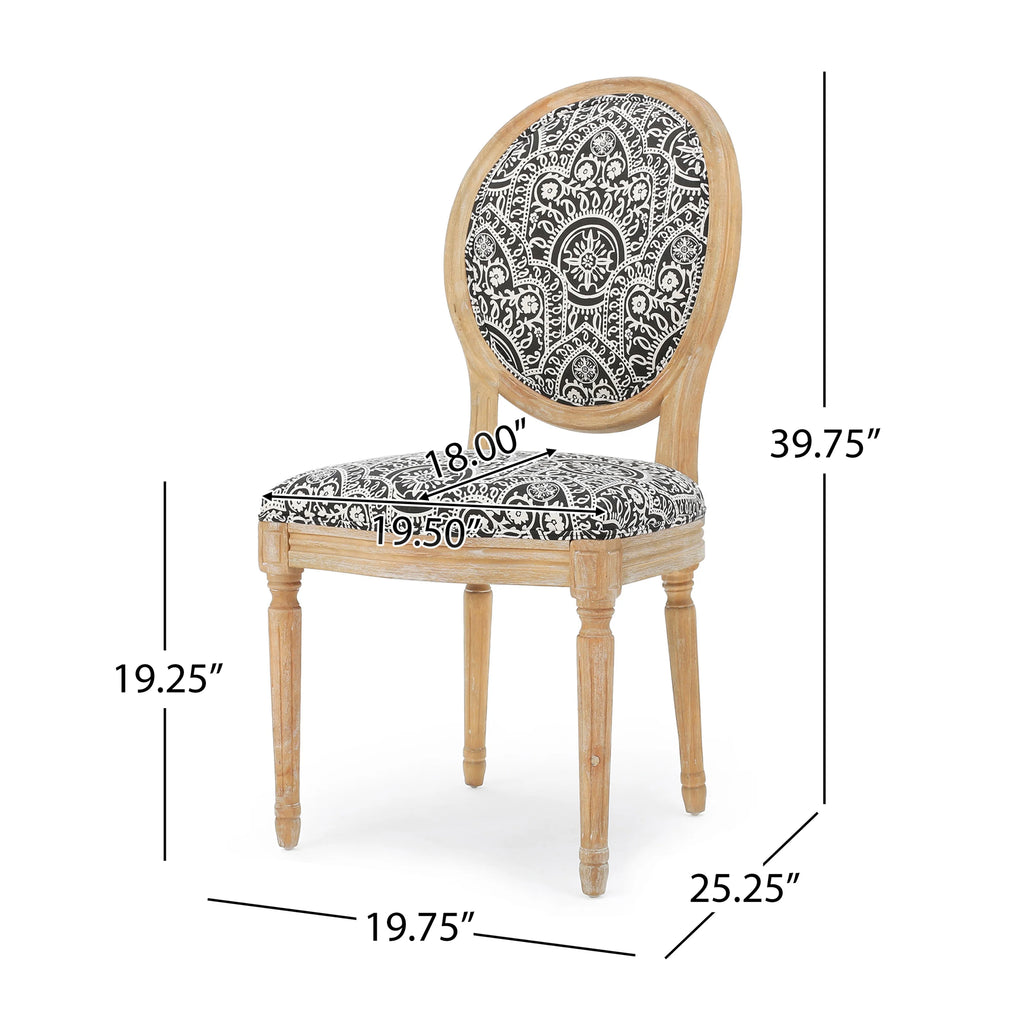 Black Fabric Dining Chairs, Set of 2 G43968