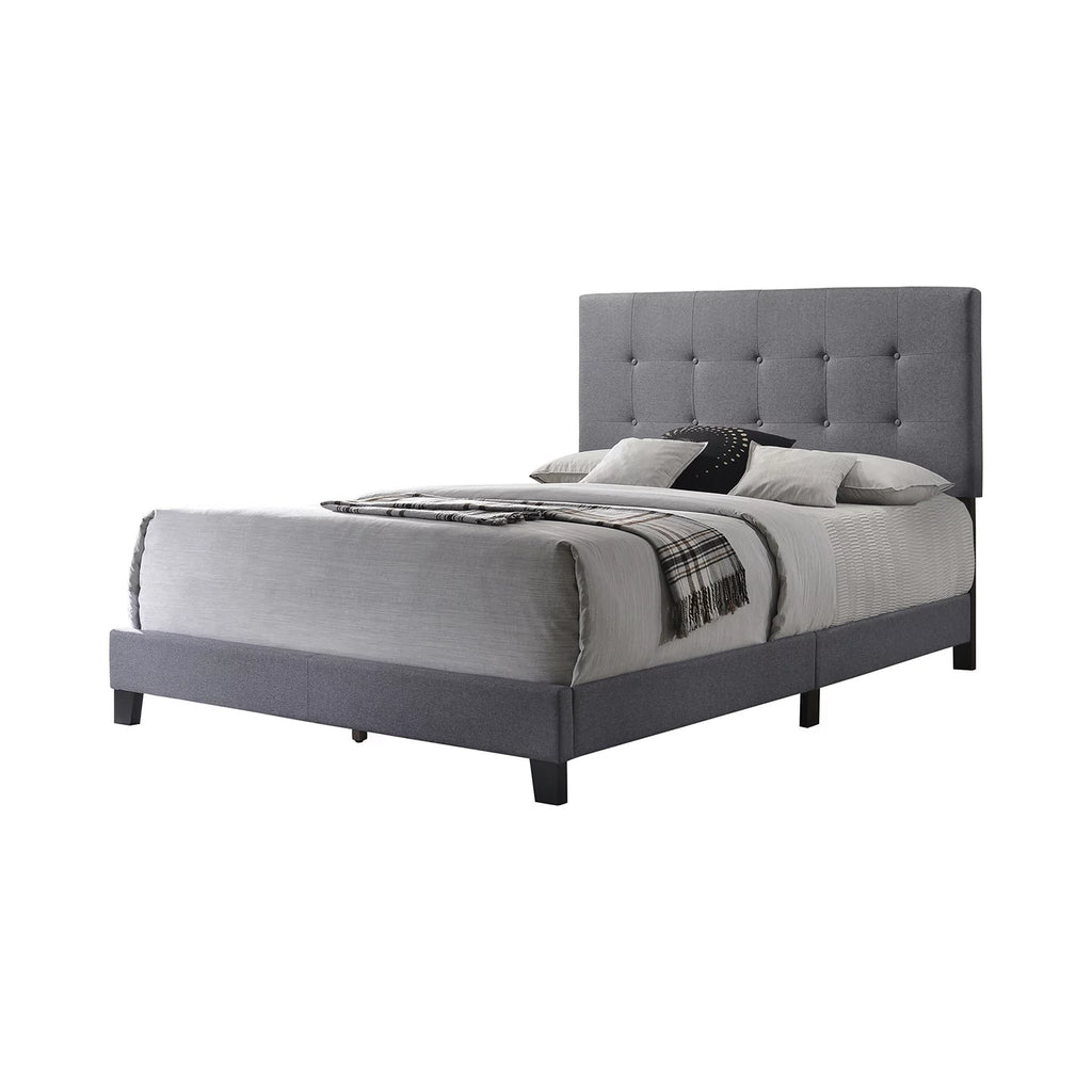 Grey Tufted Upholstered Queen Bed O89806