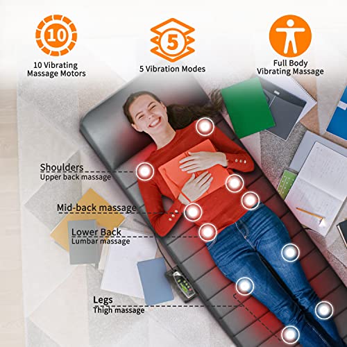 Electric Full Body Massage Pad with 10 Vibrating Motors & 6 Heating Pads B697