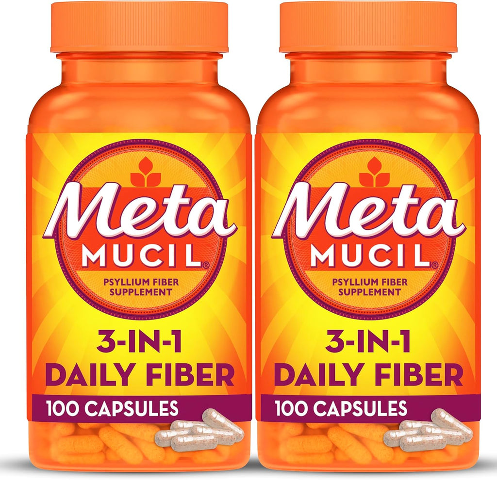 100 Capsules Psyllium Husk Fiber Supplement N760863