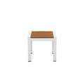 White/Teak Aluminum Side Table V228781