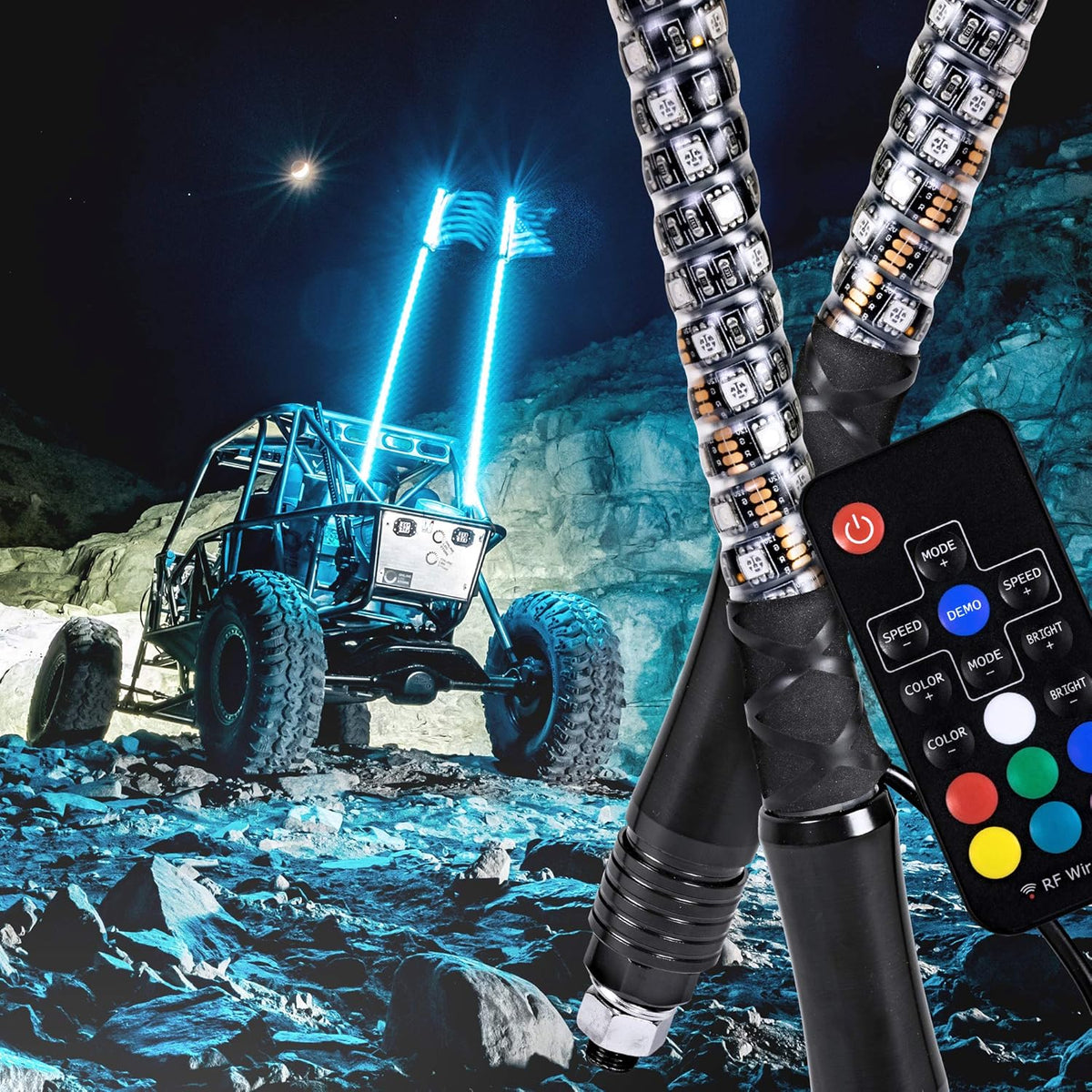 3ft Spiral LED Whip Light Antenna for UTV ATV P234