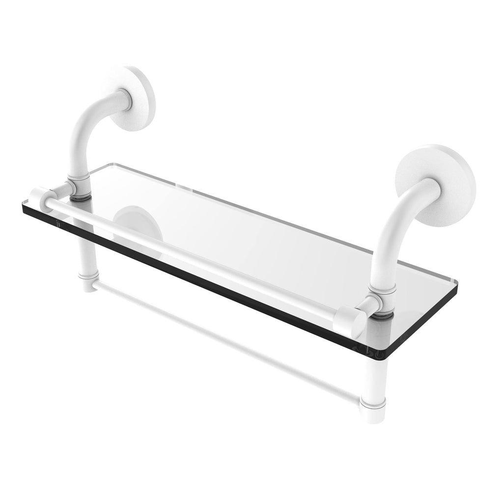 Matte Gray Glass Shelf with Towel Bar E86475