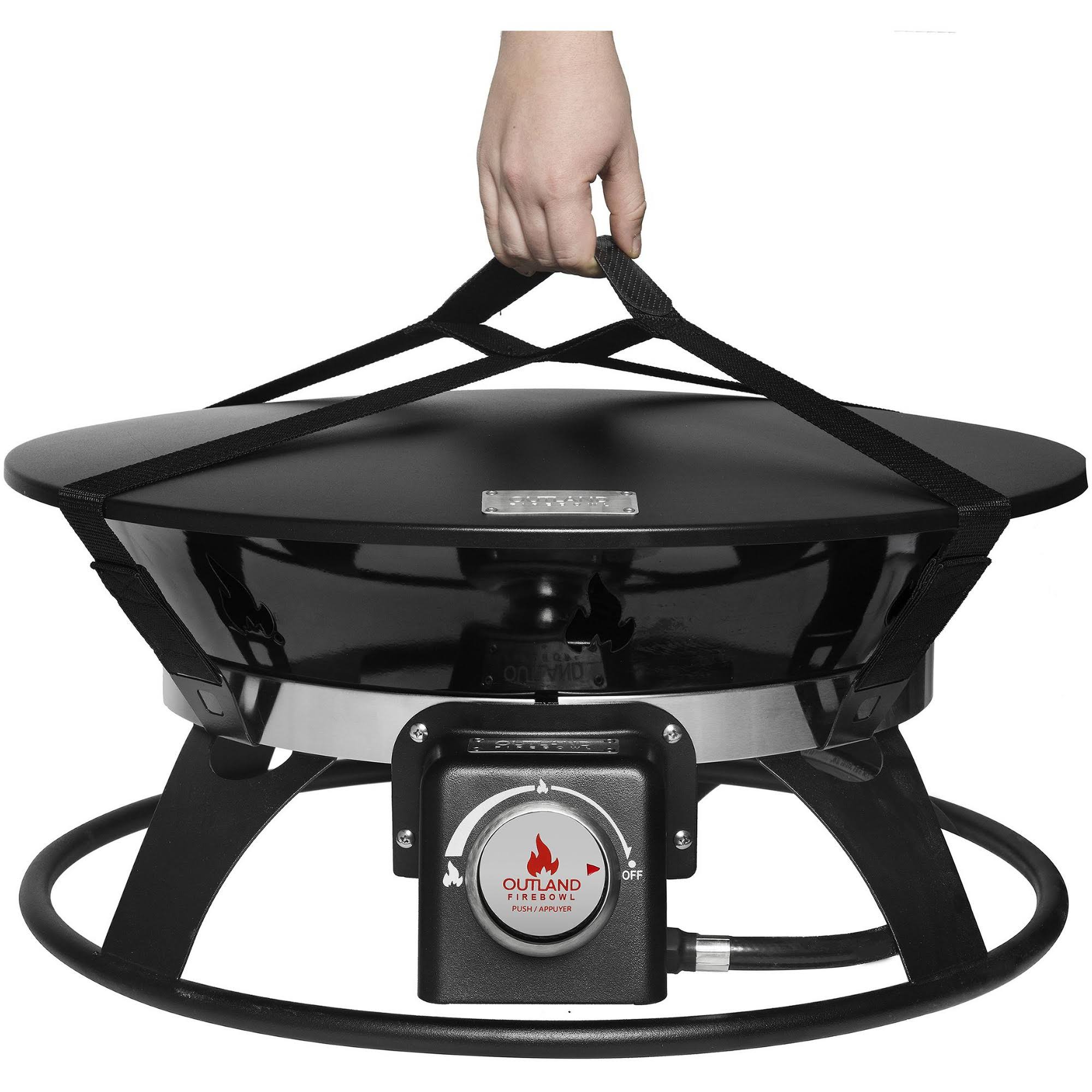21 Inch Steel Portable Propane Fire Pit with Cover and Carry Kit R9539