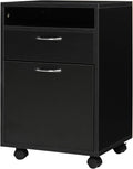 Brown Mobile File Cabinet with Lockable Drawer, Pack of 2 L7893