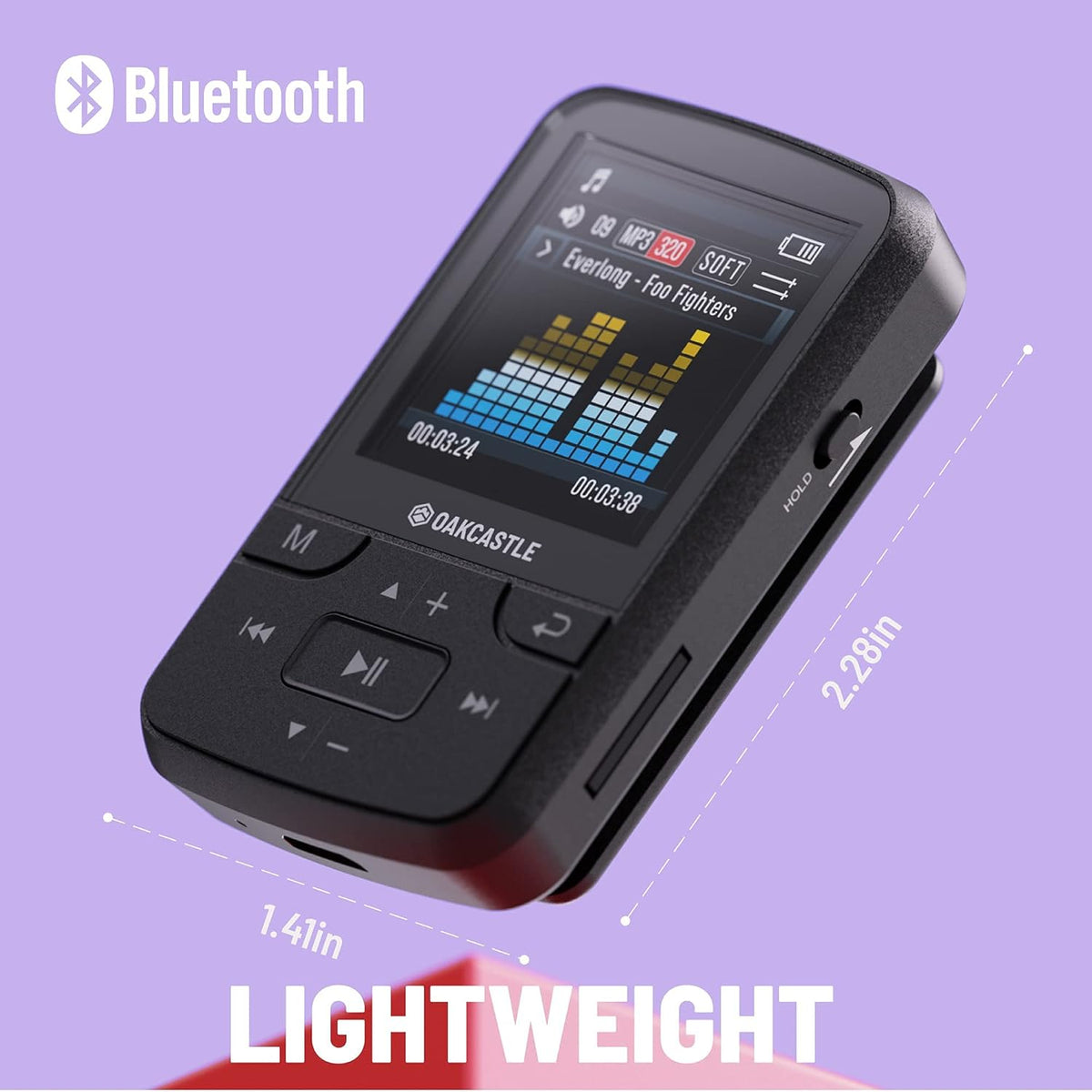 16GB MP3 Player with Bluetooth, FM Radio, Micro SD Slot, Pack of 2 F703