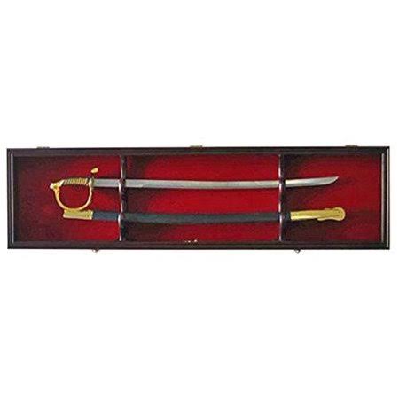 Sword Display Case Cabinet Stand Holder Wall Rack Box Lockable C383481