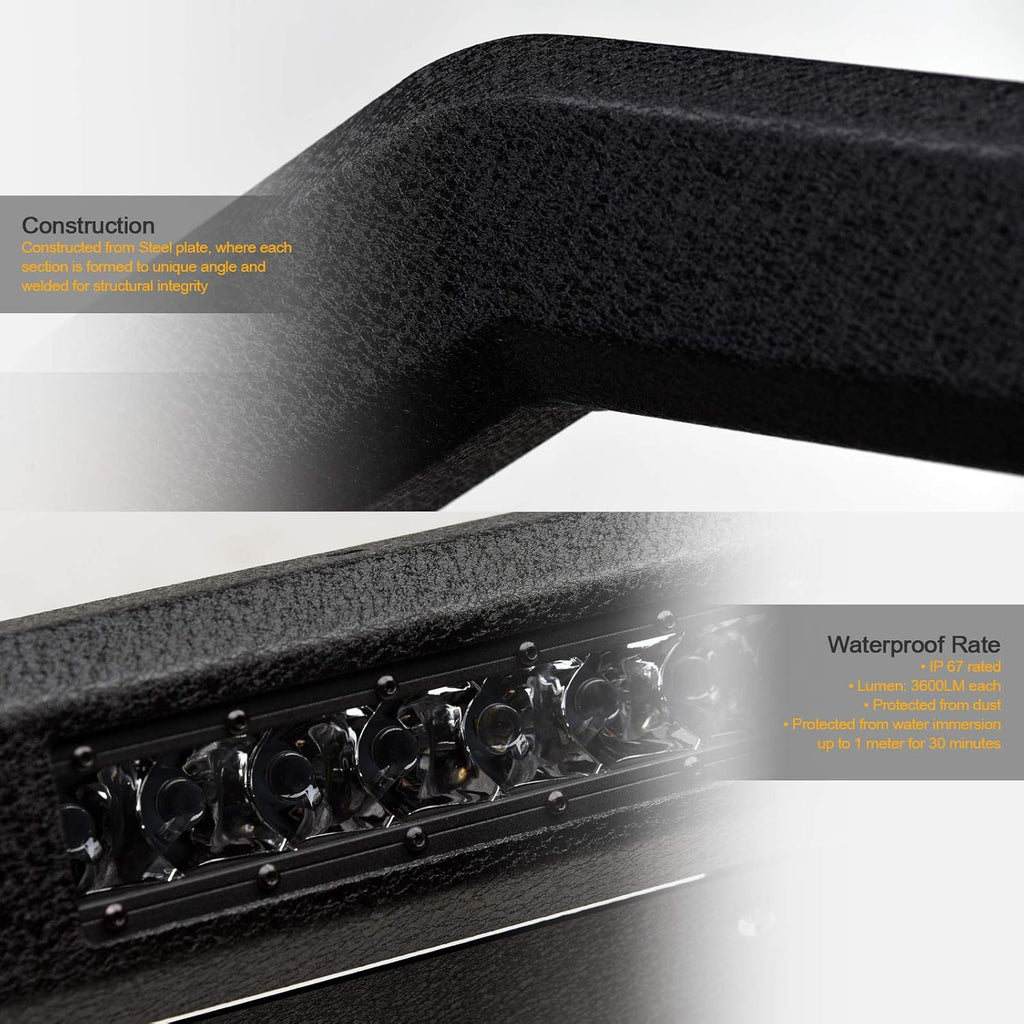 Textured Black Aluminum LED Bull Bar B8761