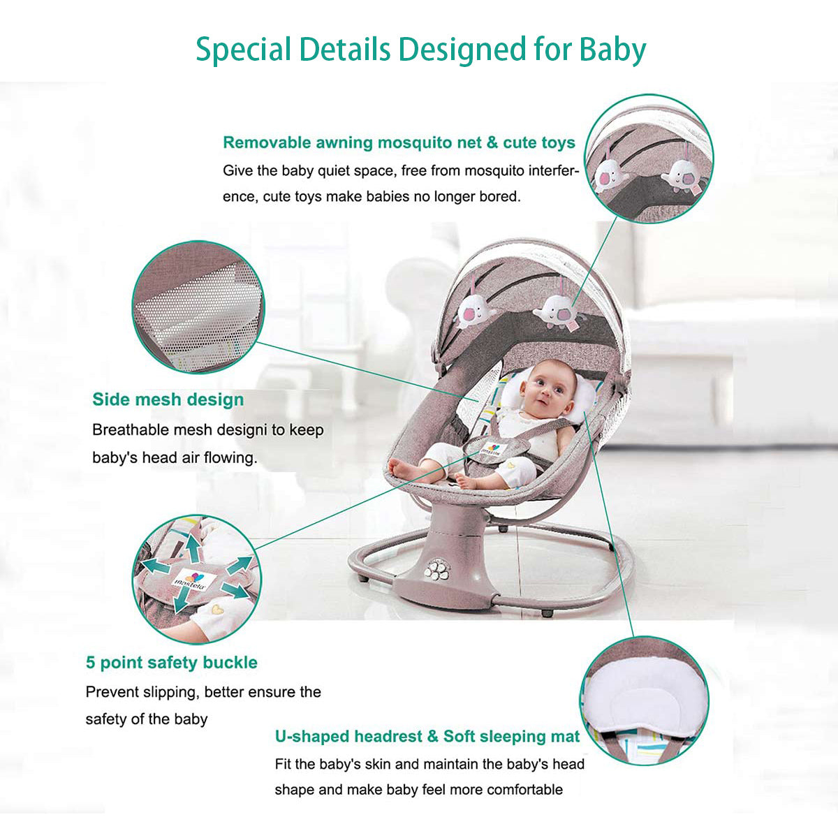 Electric Portable 2 in 1 Baby Swing Bouncer Seat Z26927