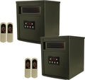 1500W Portable Electric Infrared Quartz Space Heater with Remote Control, Black (2 Pack) A960