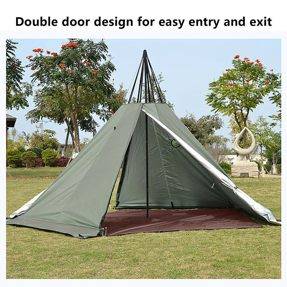 Pyramid Tent 4-Season Portable 2 People 7.2ft Height Z474031