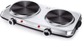 1800W Electric Double Burner Stainless Steel Hot Plate Cast Iron Pack of 2 I5670
