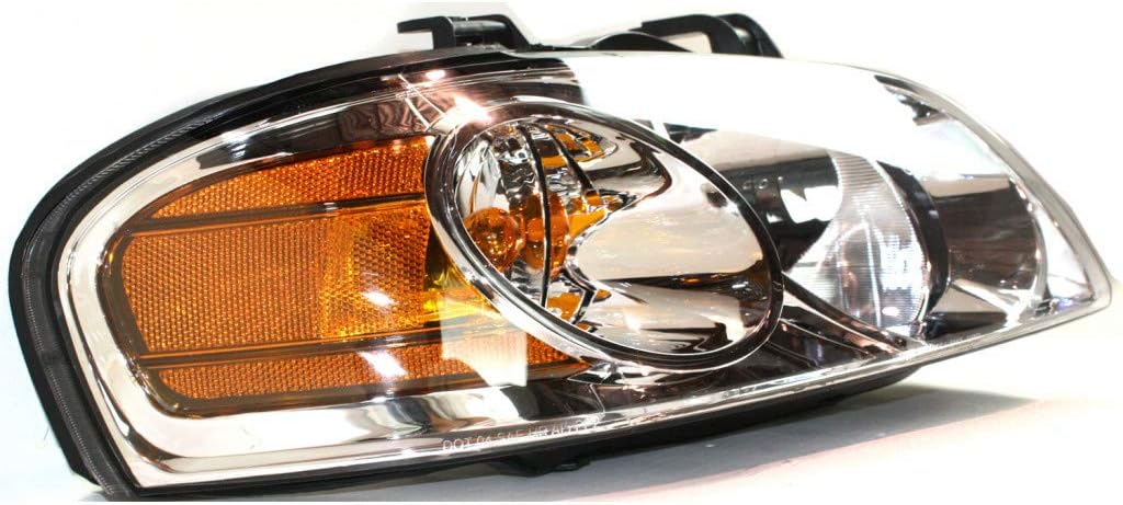 Headlight Assembly Passenger Side Chrome with Bulbs E6777