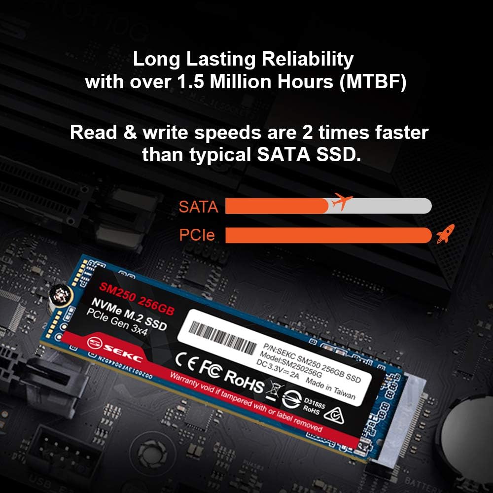 256GB NVMe M.2 2280 PCIe Gen 3x4 Internal SSD Pack of 2 M93520