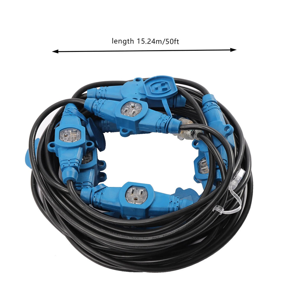 50FT Extension Power Cord 11 Outlets Heavy Duty A699767