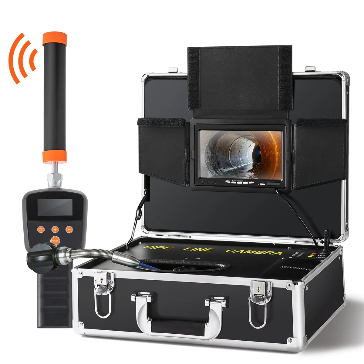 Sewer Camera Pipe Inspection Camera with 512Hz Locator, 100 ft, 7" DVR Function, 16 GB SD Card, IP68 L71807