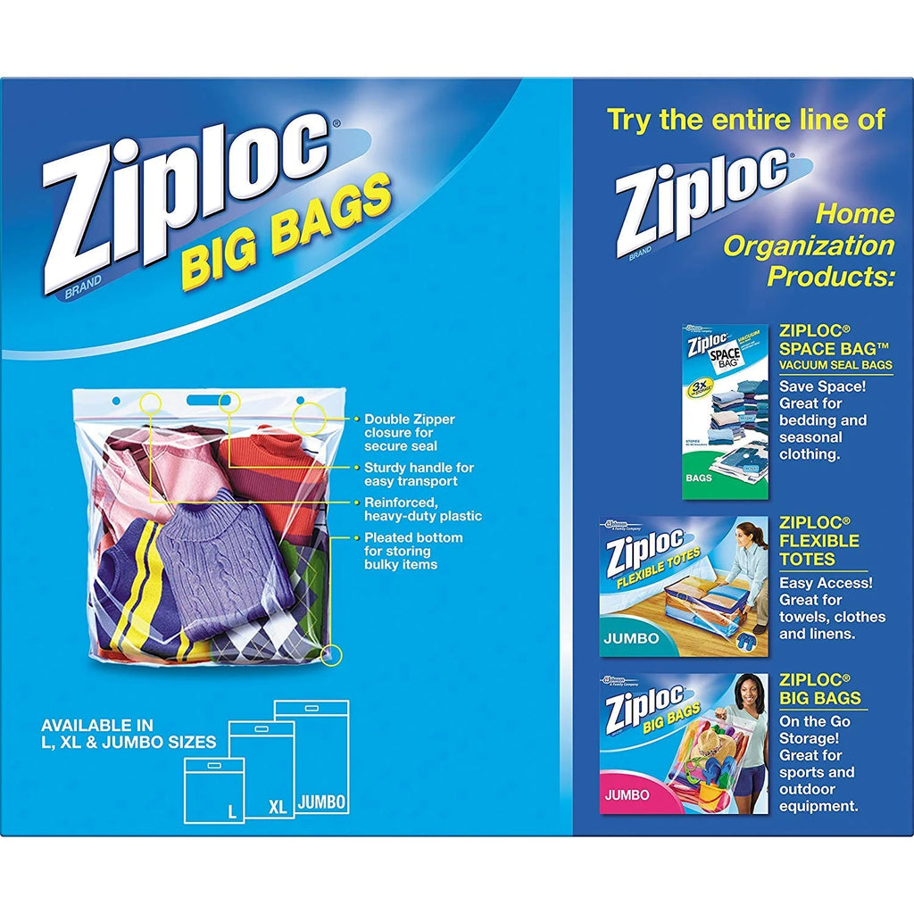 X-Large Double Zipper Big Bag, 4-Count (Pack Of 2) S645470