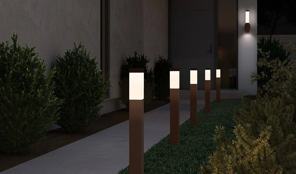 Textured Gray LED Bollard A57509