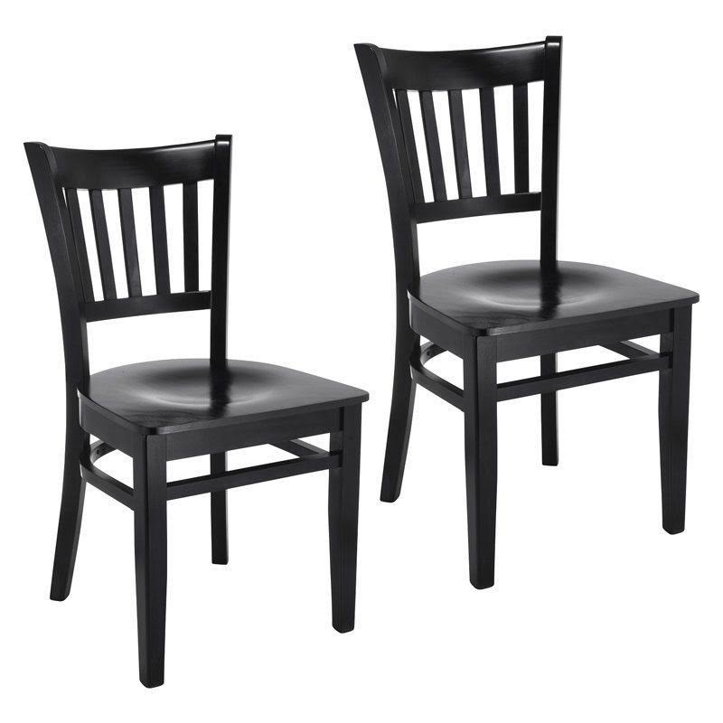 Black Wood Seat Side Chair (Set of 2) T84052