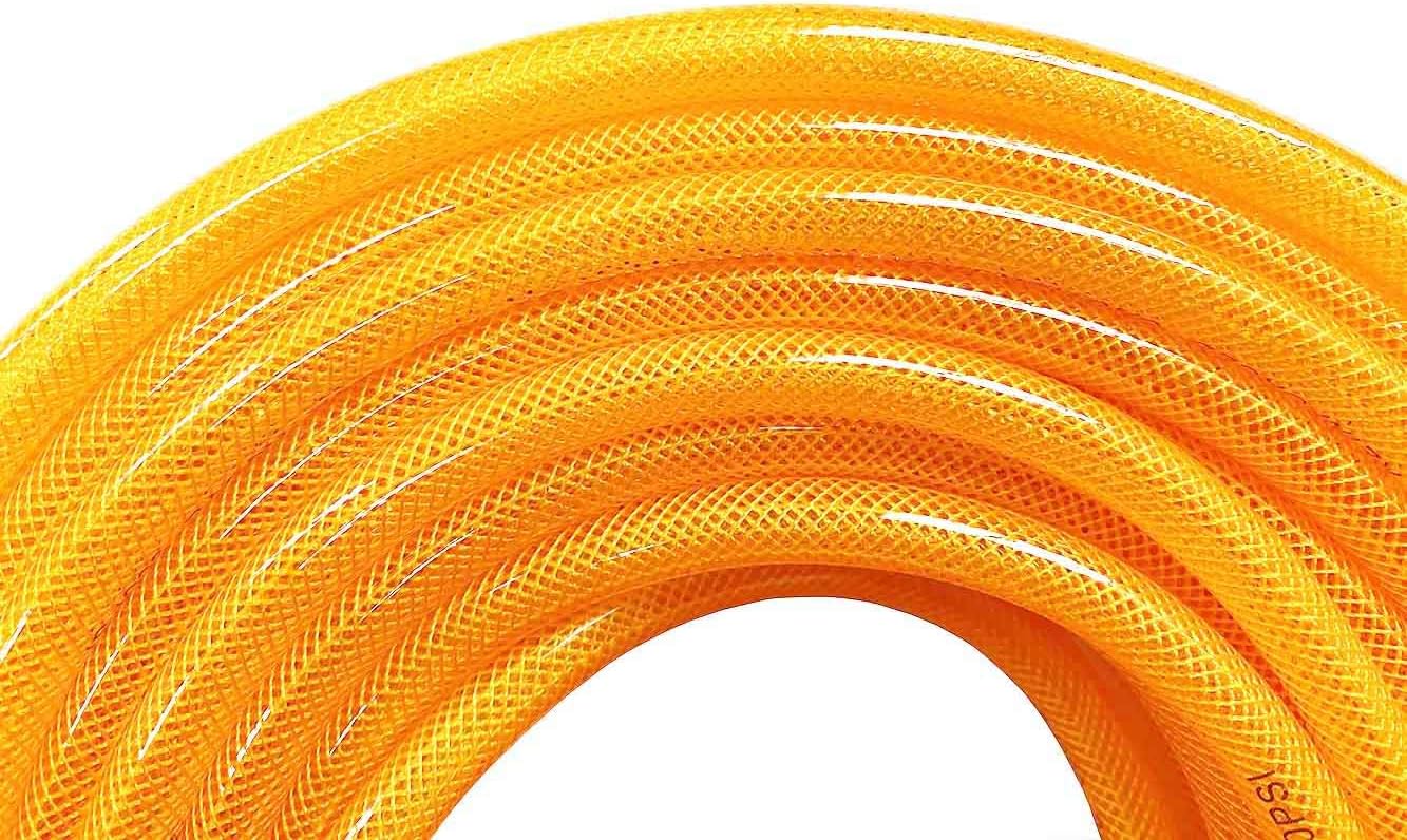 Transparent Orange 100ft Air Hose with Brass Quick Coupler and Plug, Pack of 2 I2449