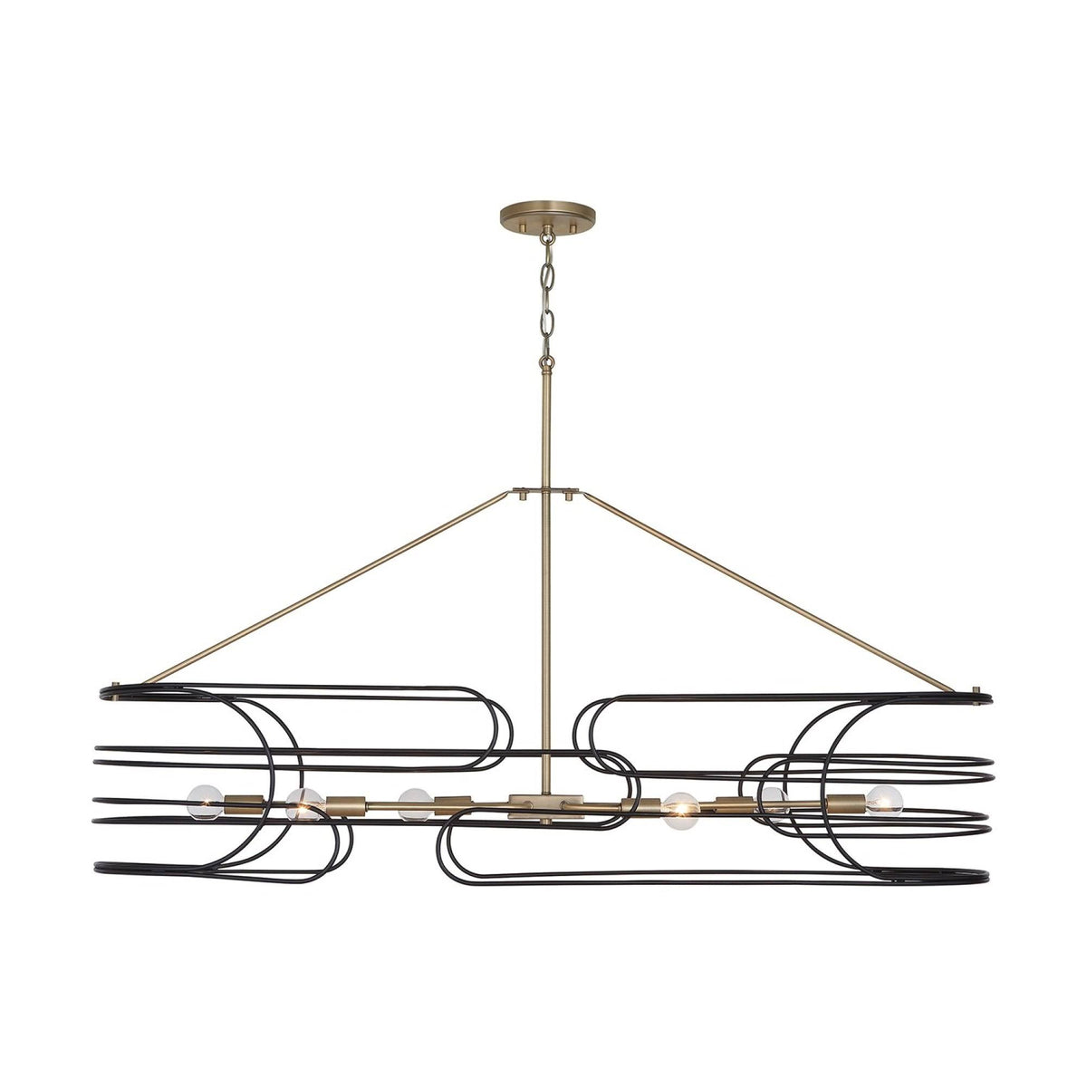 6 Light Island Aged Brass/Black D72303