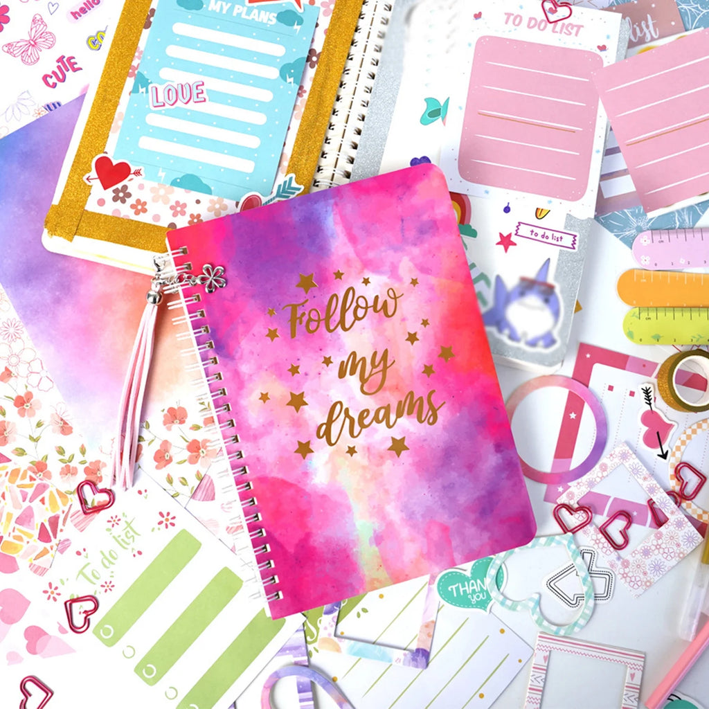 DIY Journal Kit for Girls, Journaling Arts Craft Kit, Scrapbook & Diary Supplies Set Q170275