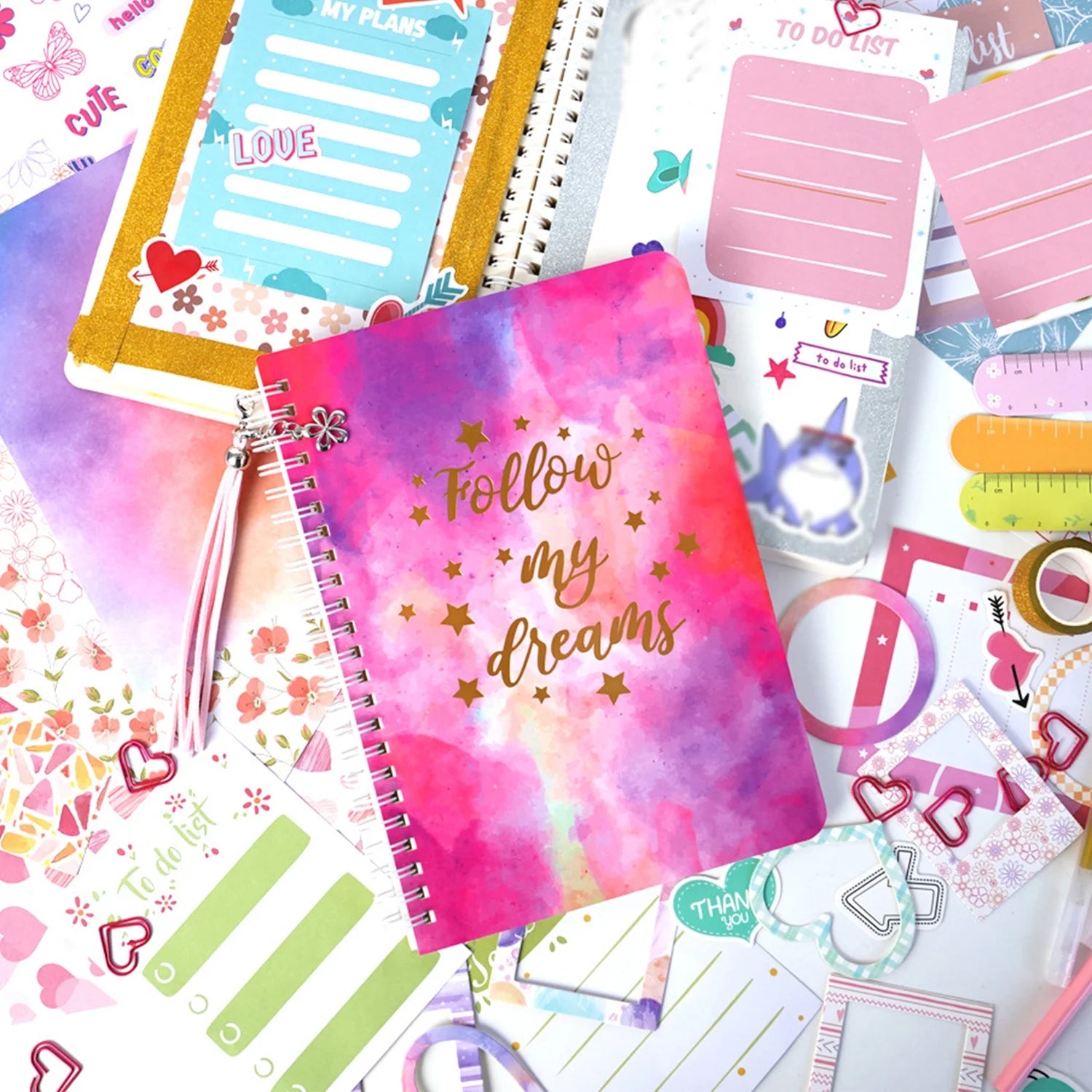 DIY Journal Kit for Girls, Journaling Arts Craft Kit, Scrapbook & Diary Supplies Set Q170275