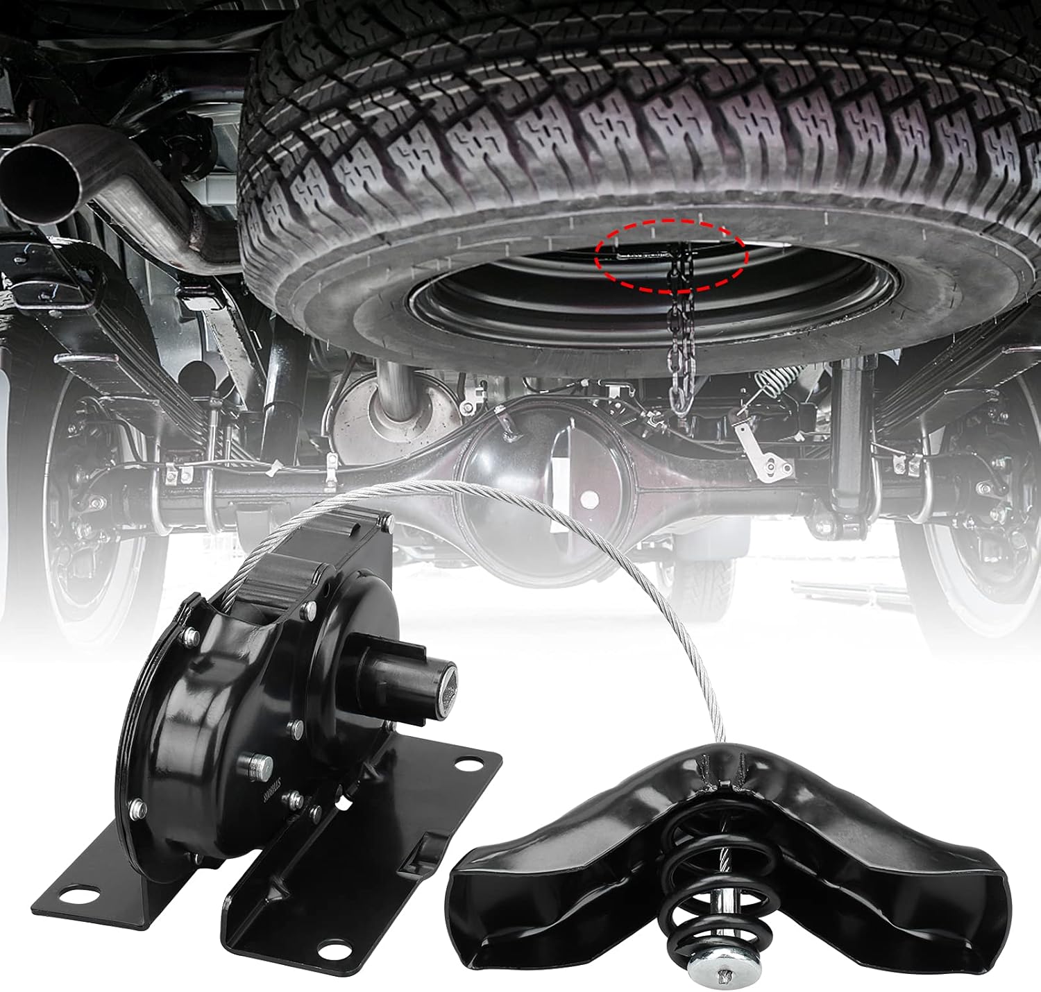 Spare Tire Hoist Wheel Carrier Winch M6043