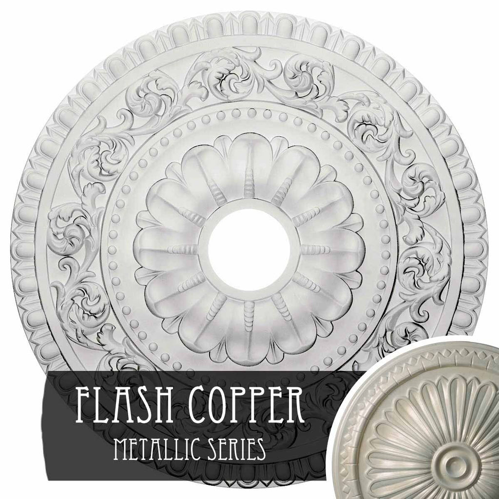 23 1/2x22OD x 3 1/2x22ID x 2 1/8x22P Hand-Painted Flash Copper Ceiling Medallion M4090