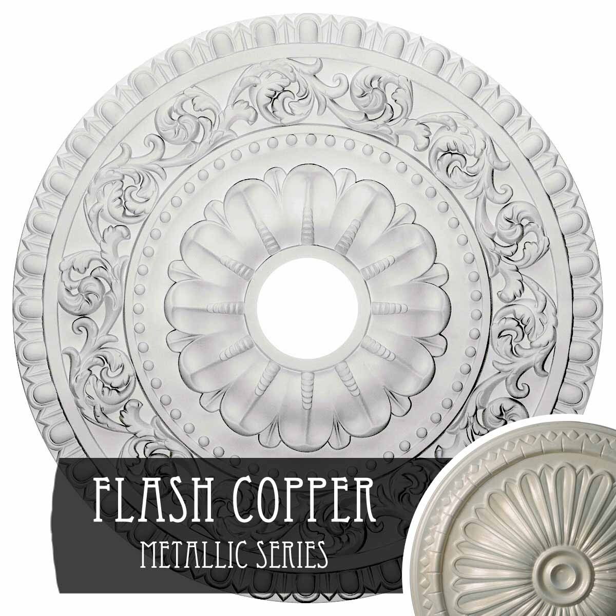 23 1/2x22OD x 3 1/2x22ID x 2 1/8x22P Hand-Painted Flash Copper Ceiling Medallion M4090