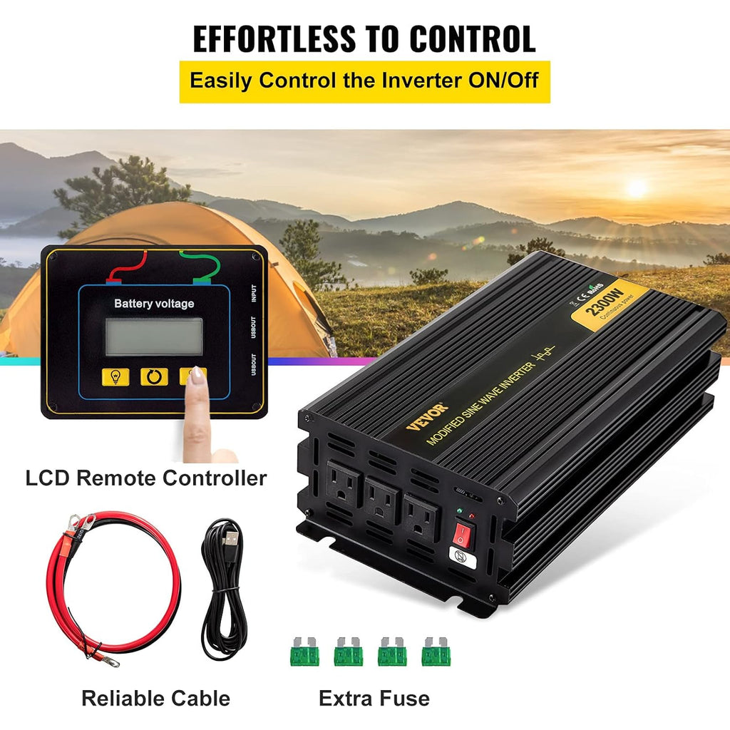 2300W Modified Sine Wave Power Inverter with LCD Remote Controller J17141