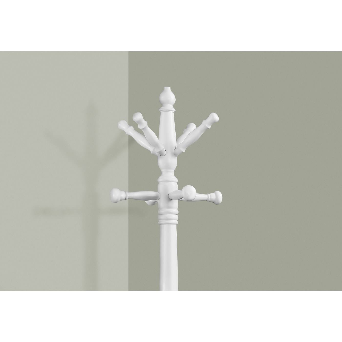 Antique White Wood Coat Rack I851695